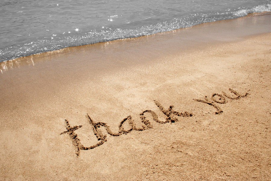 thank you in the sand