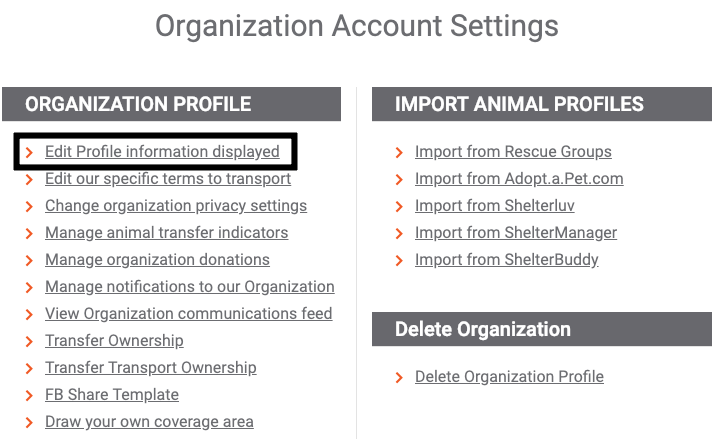 Doobert Organization Account Settings