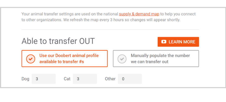 Finding Partners on Doobert: Managing Animal Transfers