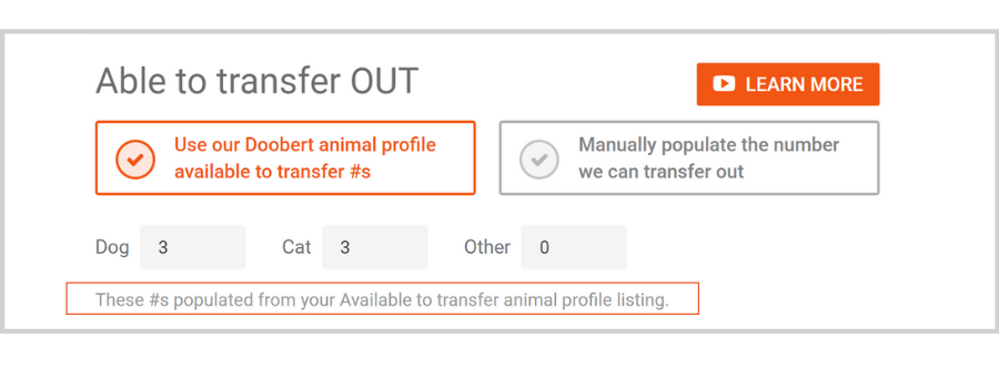 Finding Partners on Doobert: Managing Animal Transfers