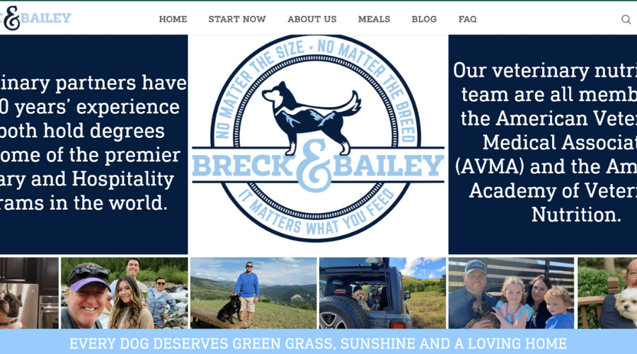 Breck & Bailey personalized dog meal options