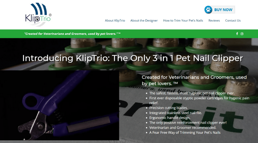 kliptrio dog nail three-in-one styptic powder cartridges clippers
