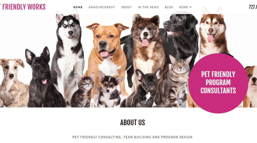 Pet Friendly Works website
